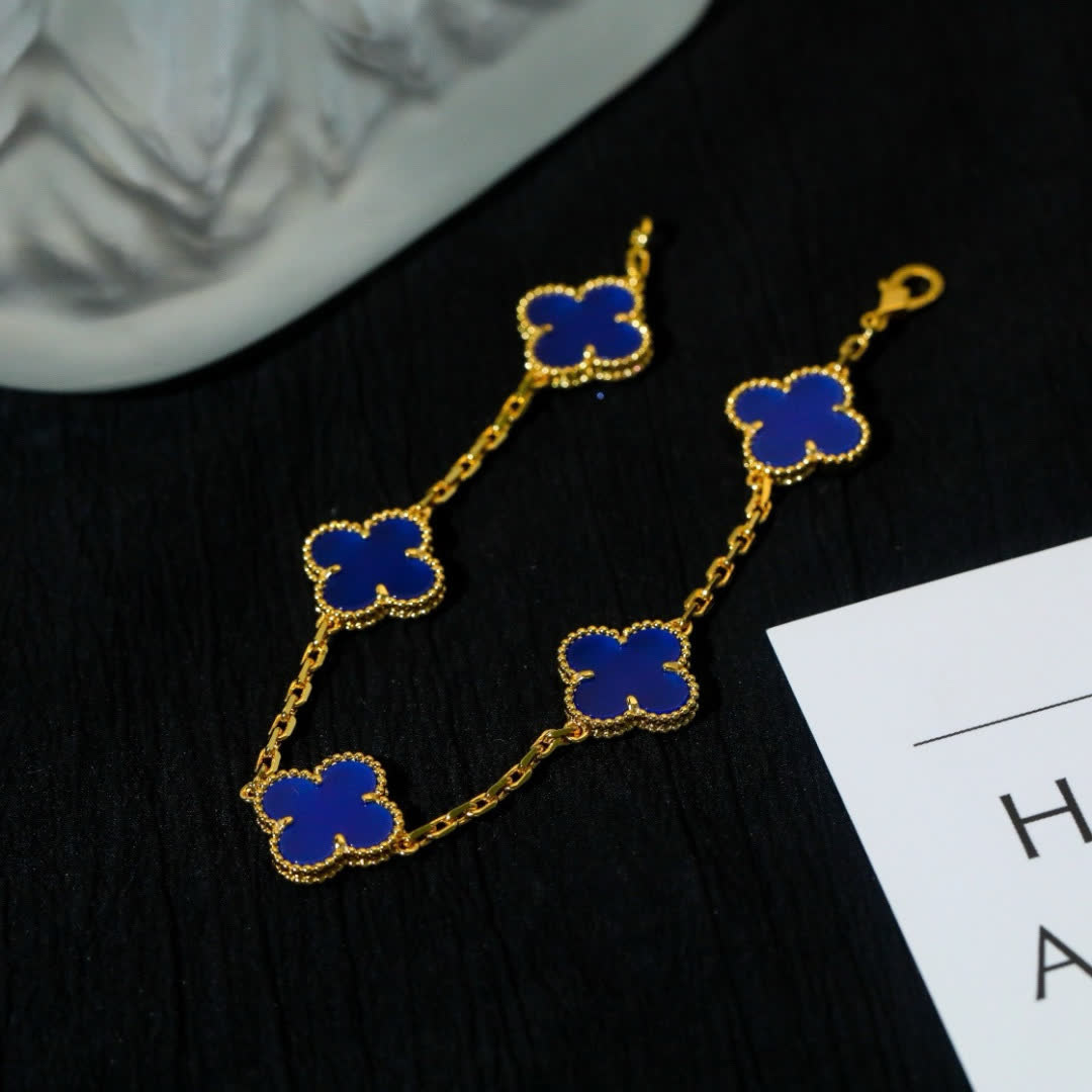 Van Cleef & Arpels Alhambra Blue Enamel Bracelet